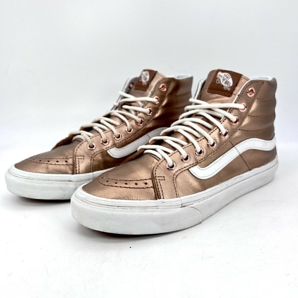 Vans Off The Wall Unisex Size 7M 8.5W Sneaker Shoes Metallic Gold 721277